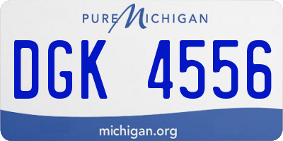 MI license plate DGK4556