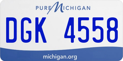 MI license plate DGK4558