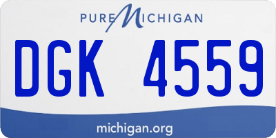 MI license plate DGK4559