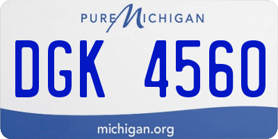 MI license plate DGK4560
