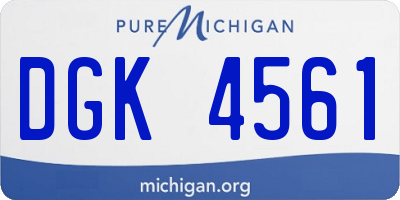 MI license plate DGK4561