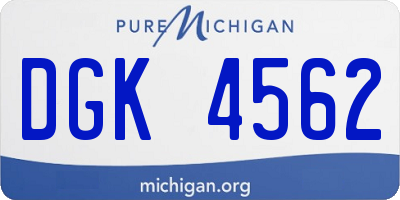 MI license plate DGK4562