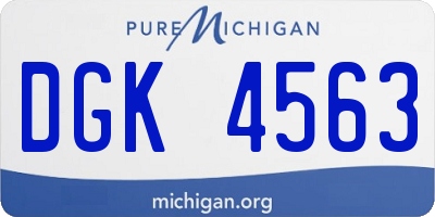 MI license plate DGK4563