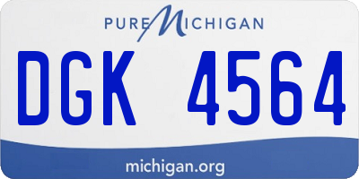 MI license plate DGK4564