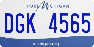 MI license plate DGK4565