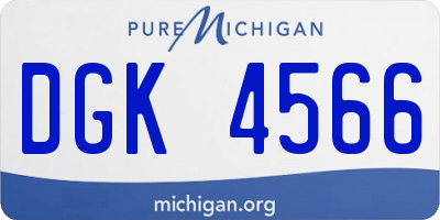 MI license plate DGK4566