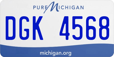 MI license plate DGK4568