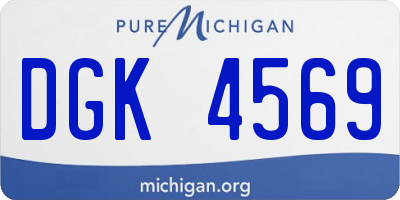 MI license plate DGK4569