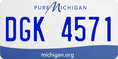 MI license plate DGK4571