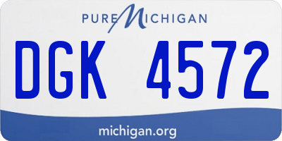 MI license plate DGK4572