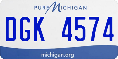 MI license plate DGK4574
