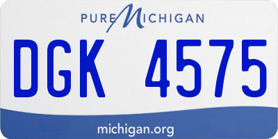 MI license plate DGK4575