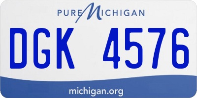 MI license plate DGK4576