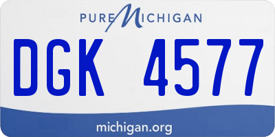 MI license plate DGK4577