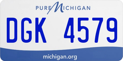 MI license plate DGK4579