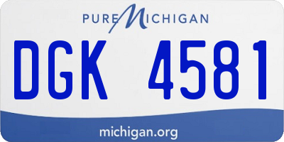 MI license plate DGK4581
