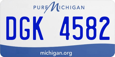 MI license plate DGK4582