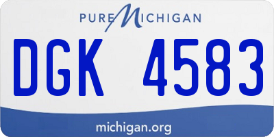 MI license plate DGK4583