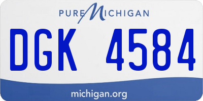 MI license plate DGK4584