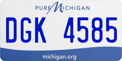 MI license plate DGK4585