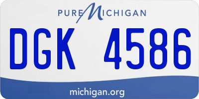 MI license plate DGK4586