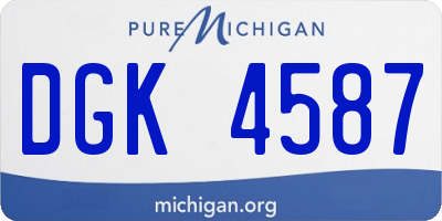 MI license plate DGK4587
