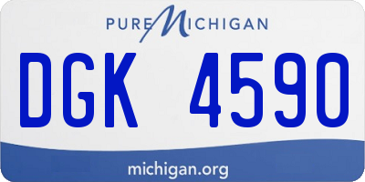 MI license plate DGK4590