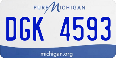 MI license plate DGK4593