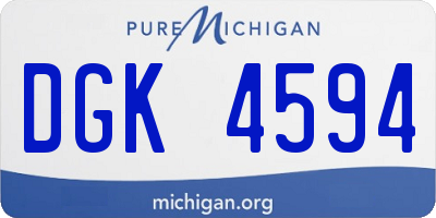 MI license plate DGK4594