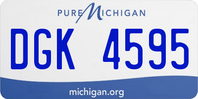 MI license plate DGK4595