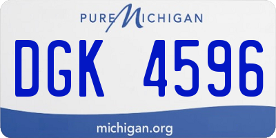 MI license plate DGK4596