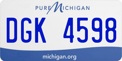 MI license plate DGK4598