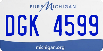 MI license plate DGK4599