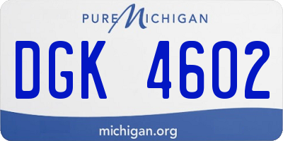 MI license plate DGK4602