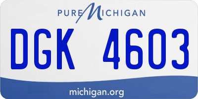 MI license plate DGK4603