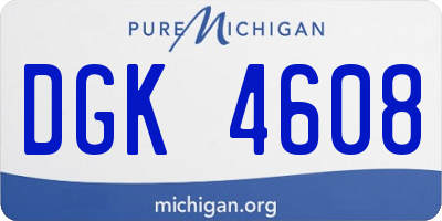 MI license plate DGK4608