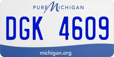 MI license plate DGK4609