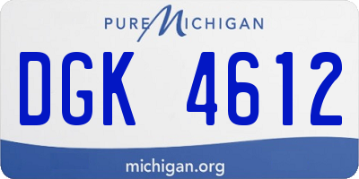 MI license plate DGK4612