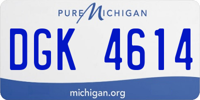 MI license plate DGK4614