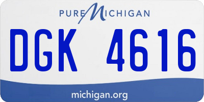 MI license plate DGK4616