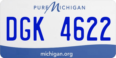 MI license plate DGK4622