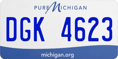 MI license plate DGK4623