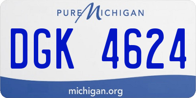 MI license plate DGK4624