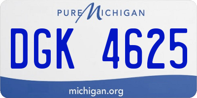 MI license plate DGK4625
