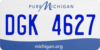MI license plate DGK4627