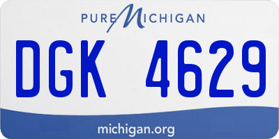 MI license plate DGK4629