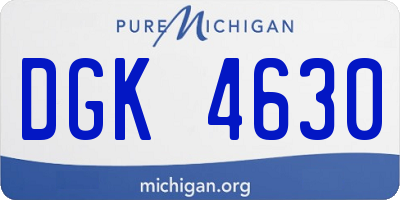 MI license plate DGK4630