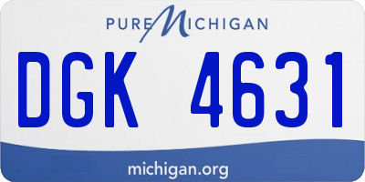 MI license plate DGK4631