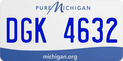 MI license plate DGK4632