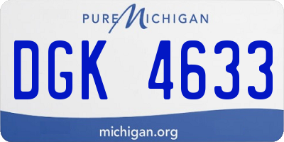 MI license plate DGK4633